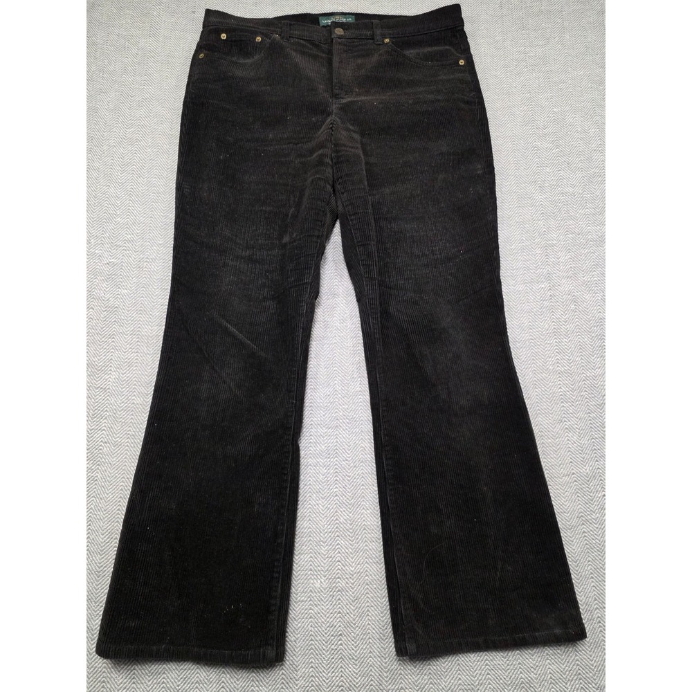 Lauren Ralph Lauren Black Corduroy Bootcut Pants Womens 14 Lauren Jeans Co LRL